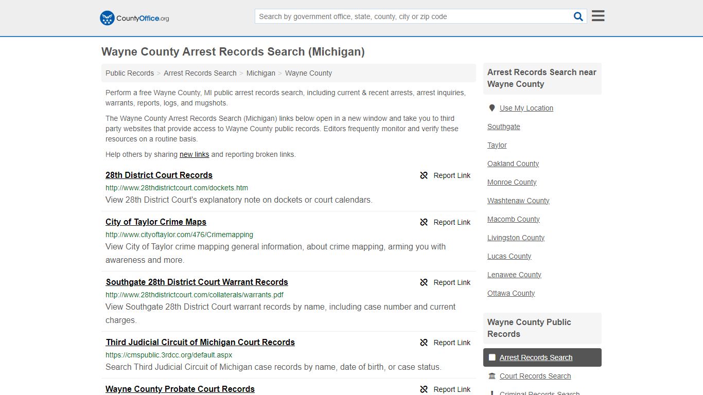 Arrest Records Search - Wayne County, MI (Arrests & Mugshots)
